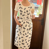 Vest Black And White Bow Print H-Shaped Apron_Cwmm5825