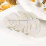 ACETATE LEAF HAIR CLAW ELEGANT SHARK CLIP_CWAHA1646
