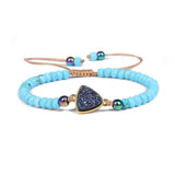 Cwaje3878_Natural Stone Beads Adjustable Braided Bracelet
