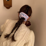 NAVY BLUE STRIPED HIGH ELASTIC HAIR SCRUNCHIES_CWAHA2271
