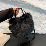 Winter Fox Fur Shoulder Crossbody Handbag Plush Bag_Cwab3974