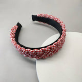 HANDMADE GEOMETRIC PLAID TWIST HEADBAND_CWAHA2602