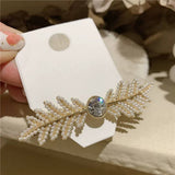 LEAF PEARL HAIR CLIP SPRING FAIRY SIDE PIN_CWAHA4789