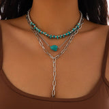 FASHIONABLE AND SIMPLE MULTI LAYER ALLOY NECKLACE_CWMM3188