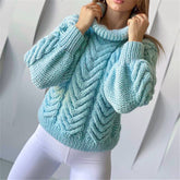 Solid Color Fishscale High Neck Knit Top