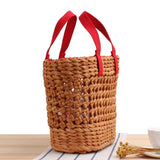 Hollow Solid Color Large Woven Bag_Cwab2115