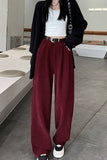 Straight leg high-waisted casual wide-leg pants_cwblp1081