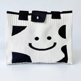 Women Casual Smiley Knitted Shoulder Handbag_Cwab1537