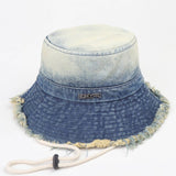 Vintage Washed Raw Edge Gradient Bucket Hat_Cwah1133