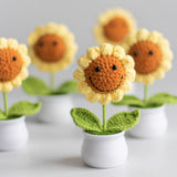 Cwmm9271_Hand-Knitted Sunflower Potted Ornaments