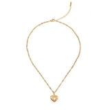 18K STAINLESS STEEL TEXTURED HEART NECKLACE_CWMM8889