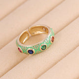 MULTICOLOR OIL DRIP OPEN PERSONALITY HIP HOP RING_CWAJE1743