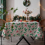 PINE BRANCH BLUE PRINTED RECTANGULAR TABLECLOTH_CWMM0948