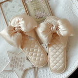 NEW STYLE BIG BOW SATIN HOME SLIPPERS FOR WOMEN_CWMM2963