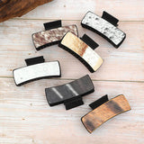 Western Cowgirl Hair Claw -Horsehair Leather Clip_Cwaha07309