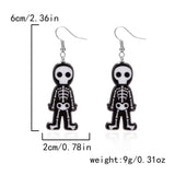 PUMPKIN SKULL BAT FUNNY HALLOWEEN EARRINGS_CWAJE2429