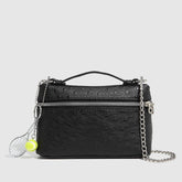 RACING STYLE OSTRICH GRAIN SHOULDER BAG_CWAB5724