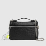 RACING STYLE OSTRICH GRAIN SHOULDER BAG_CWAB5724