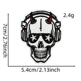 CARTOON BLACK MUSIC SKULL SERIES CLOTH STICKER_CWMM4050