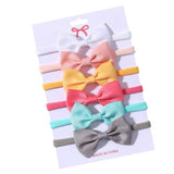 KIDS BOW HEADBAND SET ELASTIC NYLON NO MARKS_CWAHA6720