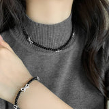 HIGH END RETRO PEARL BOW NECKLACE BRACELET SET_CWAJE3060