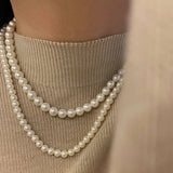 Vintage Elegant Double Pearl Necklace