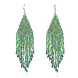 BOHEMIAN TASSELS DANGLE EARRINGS BEADED_CWAJE0754
