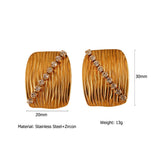 18K STAINLESS STEEL ZIRCON EARRINGS RING SET_CWMM8913