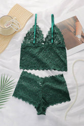 Cwmu00270_Lace Bralette Set Wireless Push Up Lingerie