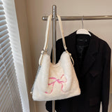 Winter Leisure Bow Large Capacity Backpack Plushbag_Cwab4002