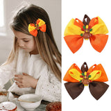 Turkey Bow Hair Clip For Kids Party Style