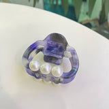 PEARL ACCENT HAIR CLAW THICK SQUARE ELEGANT CLIP_CWASC1600