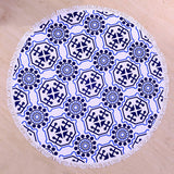 ROUND MICROFIBER TASSEL BEACH TOWEL BLANKET_CWMM7602