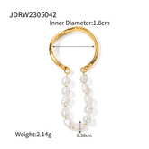 STAINLESS STEEL FRESHWATER PEARL DOUBLE LAYER RING_CWAJE1241