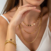 MULTI LAYER DIAMOND GOLD PLATED NON FADING NECKLACE_CWMM3673