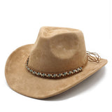 FELT SUEDE LIKE BEADED COWBOY FEDORA UNISEX HAT_CWAH0822