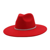 Unisex Wool Fedora Hat Ethnic Flat Brim Style_Cwah04402