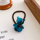 6PCS SET ACRYLIC BEAR FLOWER BOW HAIR TIES_CWAHA0337