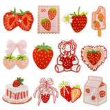 NEW PINK STRAWBERRY EMBROIDERED CLOTH PATCH_CWMM4014