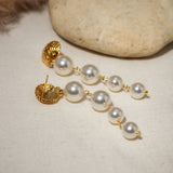 ELEGANT SHELL PEARL TASSEL EARRINGS_CWAJE1368