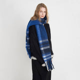 FRENCH RETRO PLAID SCARF WINTER TASSEL WRAP_CWASC0327