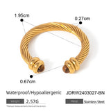 IRREGULAR OPEN TIGER EYE STONE BEAD RING_CWAJE1793