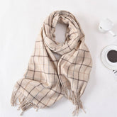 Women Simple Warm Plaid Scarf