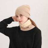HERRINGBONE HOOD AND SCARF TWO PIECE SET_CWASC1043