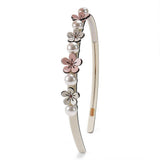 ACETATE PLATE SMALL FLOWER PEARL HEADBAND HAIRPIN_CWAHA4355