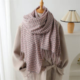 Vintage Houndstooth Faux Cashmere Scarf-Long Wrap_Cwasc1445