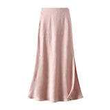 DARKPATTERN SATINFISHTAILSKIRTSLIT DRAPELONGSKIRT__CWBMS0295