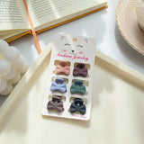 SET OF 6 SMALL CLAW HAIR CLIPS SIMPLE CHIC_CWAHA0386