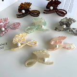 GINKGO LEAF PEARL ACETATE HAIR CLAW CLIP FOR WOMEN_CWAHA5785