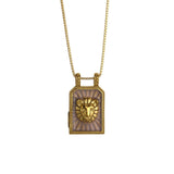 Vintage Square Zodiac Necklace With Enamel_Cwmm8840